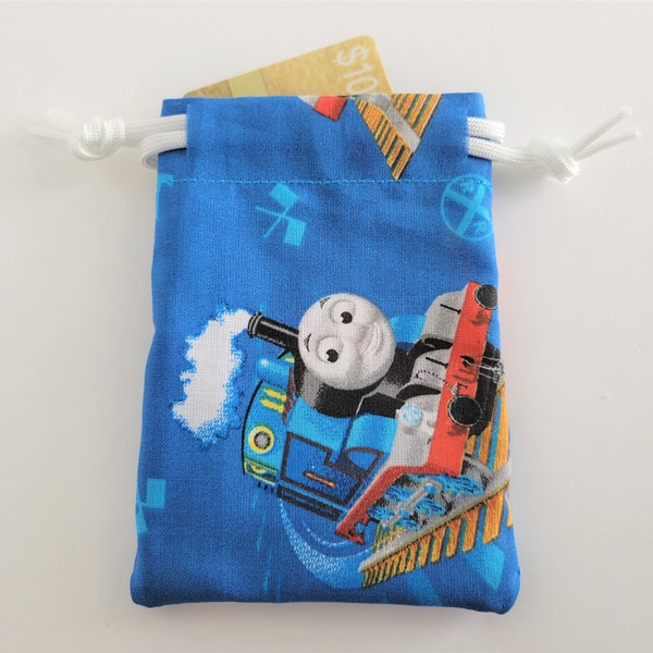 Gift Card Bag Made From Licensed Thomas the Tank Engine Fabric