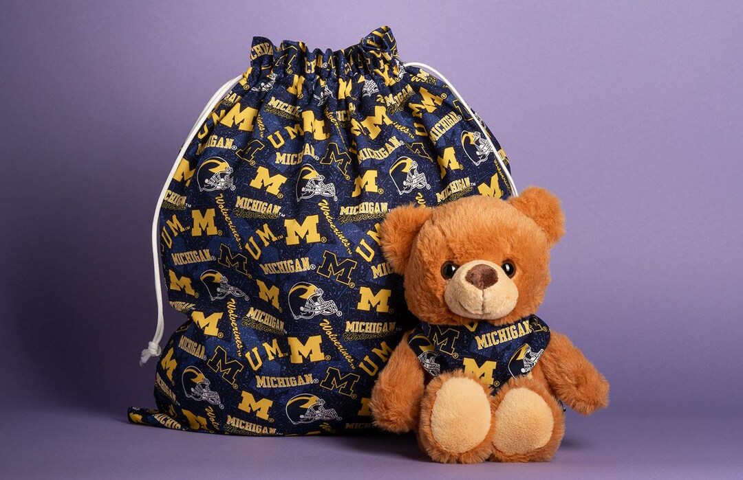 Gift Bag Made From Licensed University of Michigan Fabric, Stuffed