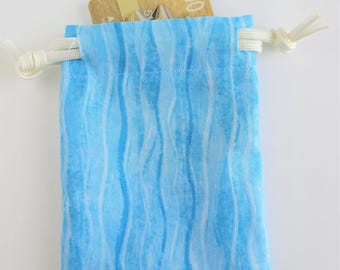 Blue Waves Fabric Gift Card Bag, 3x4
