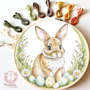 Easter Bunny Cross Stitch Pattern: Spring Home Decor (Digital Download)