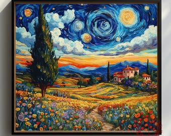 ヘックスアート ヴァン・ゴッホ 星月夜 クロスステッチキット