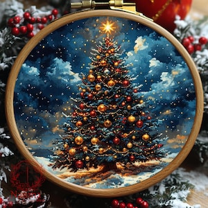 Christmas Tree Cross Stitch Pattern: Holiday Embroidery (PDF Pattern)