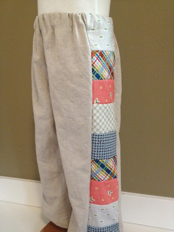 Items similar to RESERVED for IISayer....Linen Patchwork Pants on Etsy