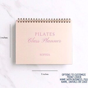 Personalized Pilates Planner: Custom Name Pilates Teacher Coquette Pink Notebook, Undated Weekly Class Schedule image 3