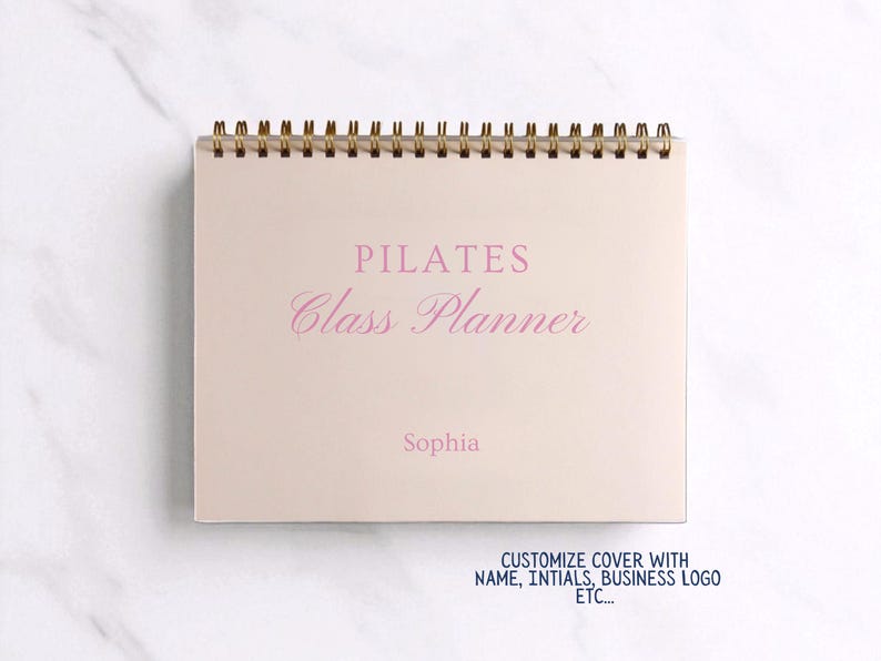Personalized Pilates Planner: Custom Name Pilates Teacher Coquette Pink Notebook, Undated Weekly Class Schedule image 8