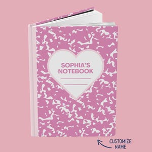 Personalized Pink Heart Composition Notebook: Custom Name Journal