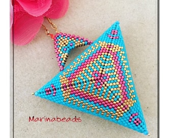 PATTERN Puffy Turquoise Triangle Pendant
