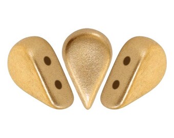 30 Beads 5x8mm Amos\u00ae par Puca\u00ae Two Hole Drop Shape Crystal Copper Spotted