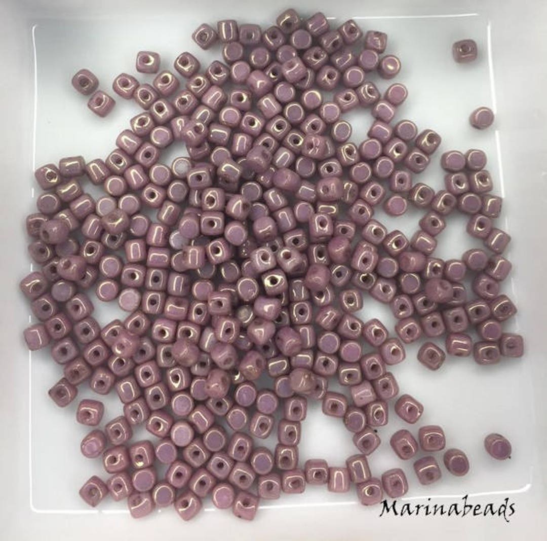 Perles Minos® – Look Céramique Améthyste Doré – 2.5x3mm – Lot De 10g – DIY Bijoux