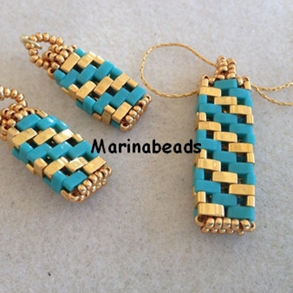 TUTORIAL "Half Tila" Pendant & Earrings