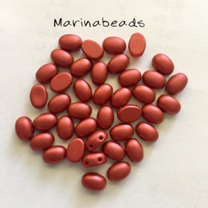Samos® par Puca® beads Red Metallic Matte  X 30