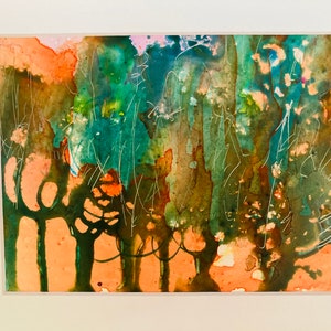Original  Alcohol Ink painting, on Yupo paper, Modern Art, Abstract Painting 5X7