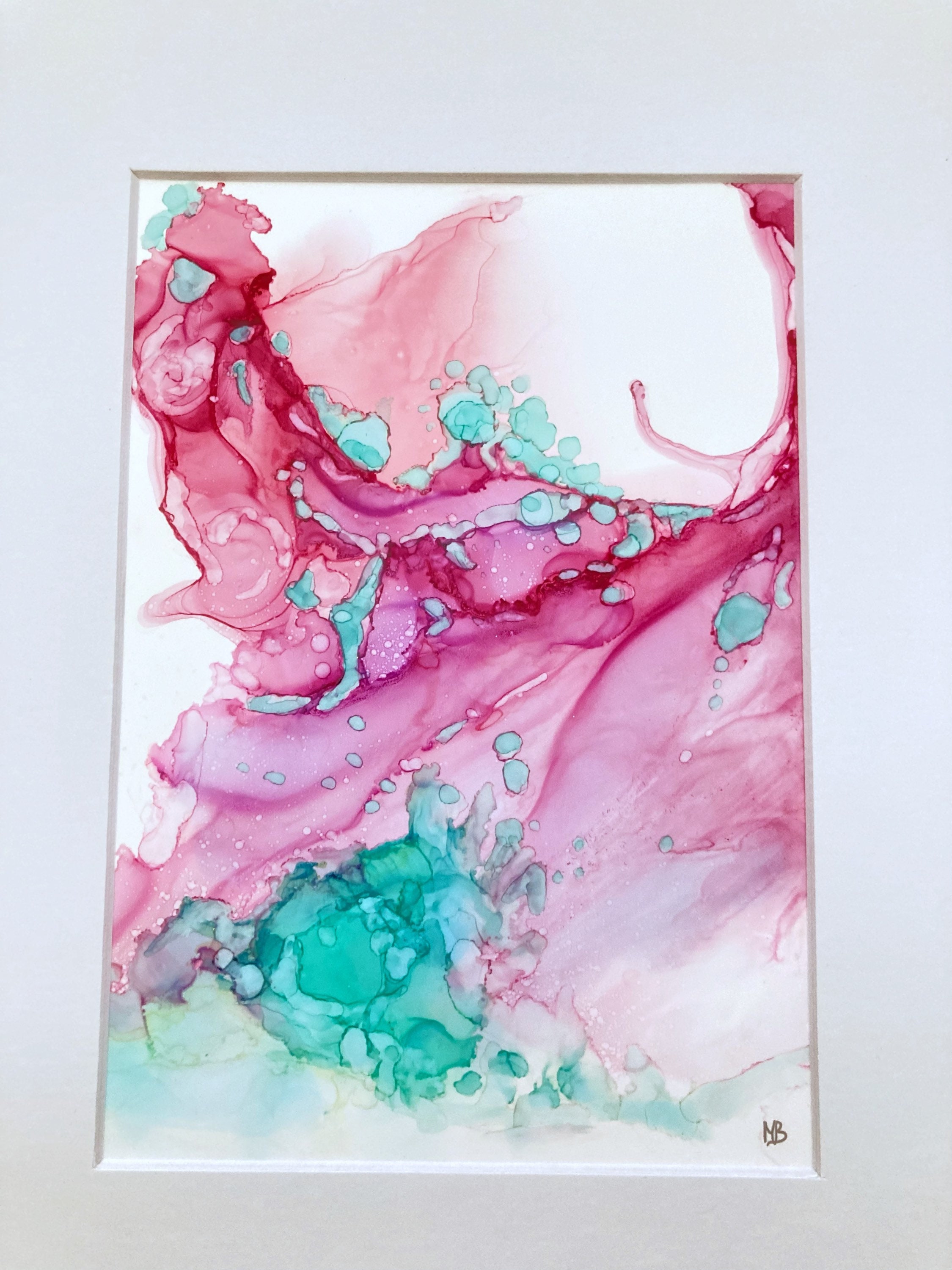 Original Alcohol Ink painting, on Yupo paper, Modern Art, Abstract Painting  5X7