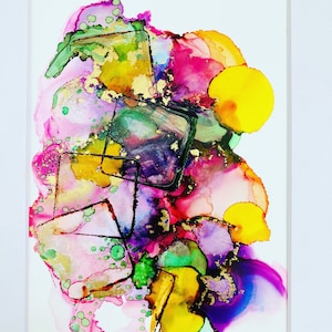 Original  Alcohol Ink painting, on Yupo paper, Modern Art, Abstract Painting 5X7