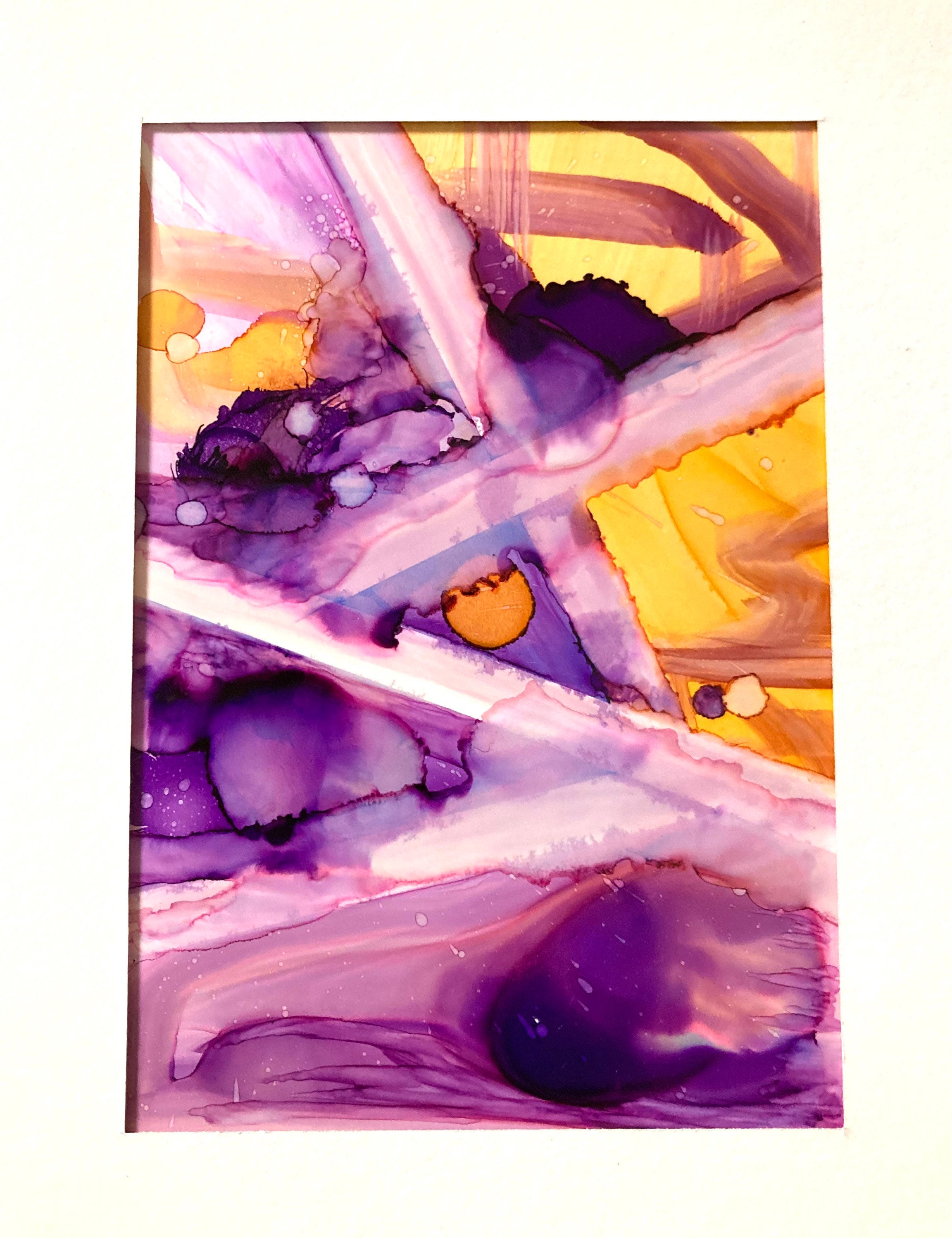 Original Alcohol Ink Painting, on Yupo Paper, Modern Art, Abstract Painting  5X7 
