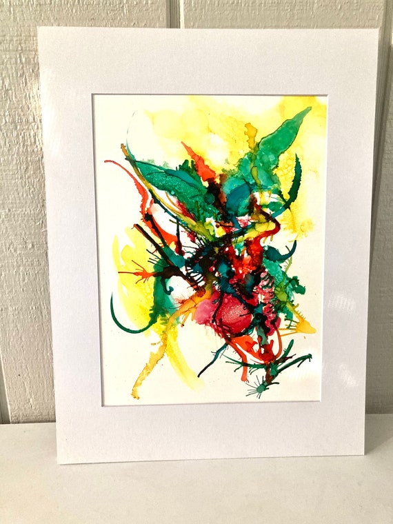 Original Alcohol Ink Painting, on Yupo Paper, Modern Art, Abstract Painting  11x14 
