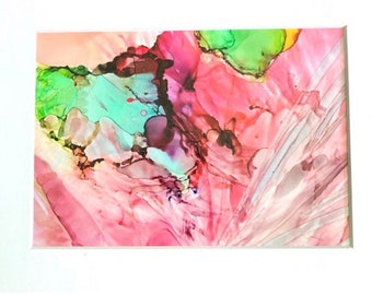 Original  Alcohol Ink painting, on yupo paper, Modern Art, Abstract Painting 7 x 5