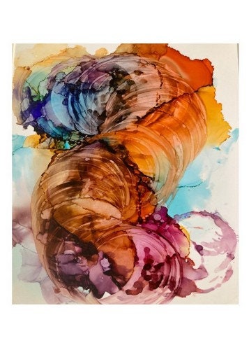 Abstract Alcohol ink art, multicolour inks on yupo paper Stock Photo - Alamy