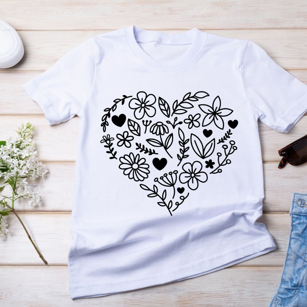 Floral Heart SVG Design, Valentines Day Cricut Files (digital Download ...