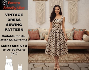 Vestido vintage de escote cuadrado, años 50, patrón de costura, estilo bohemio, para graduación, McCalls Easy Prom, tallas XS-4XL