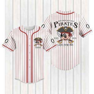 Custom Mickey  Pirates Baseball Jersey, Disney Mouse Jersey Shirt, Disneyland 2025 Team Jersey Shirt, Mickey Mouse Jersey For Kids