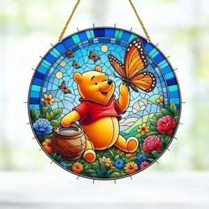Pooh Acrylic Window Decor, Winnie The Pooh Suncatcher Ornament, Disney Pooh Bear Hanging Home Decoration, Cartoon Lover Gifts