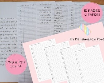 Handschrift Übungsblätter: Marshmallow (PDF & PNG)