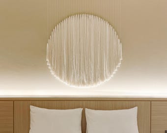 CHANDRA Fiber Art, Macrame Wall Hanging, Modern Macrame, Circular Wall Decor, Japandi Wall Decor, Minimalist Home Decor, Minimalist Decor