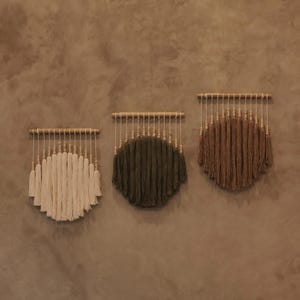 Macrame Wall Hanging Set: Bohemian Fiber Art Decor, Natural Cotton