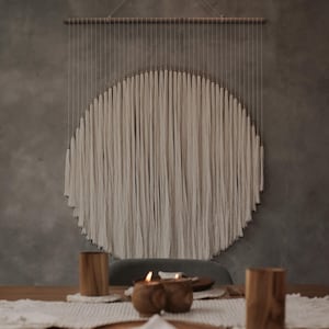 CHANDRA Fiber Art Macrame Wall Decor, Macrame Wall Hanging, Scandinavian Decor, Boho Decor, Japandi Wall Decor, Minimalist Home Decor, Bali