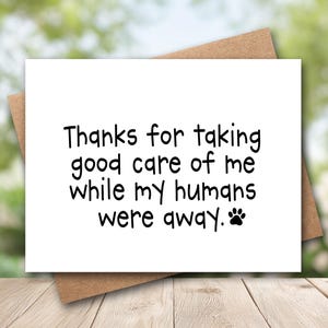 Tarjeta de agradecimiento para cuidador de mascotas / Tarjeta de agradecimiento para cuidador de mascotas / Tarjeta de agradecimiento de perro / Gracias de gato / Tarjeta de agradecimiento del veterinario / Gracias al cuidador imagen 1