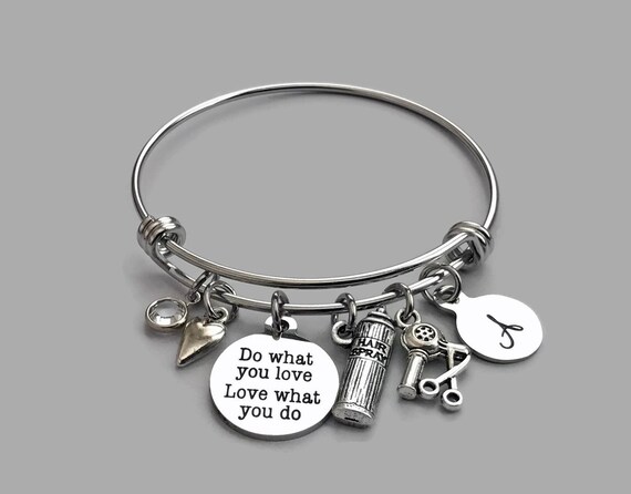 Hair Stylist Charm Bracelet Hairdresser Charm Hair Salon Do Etsy