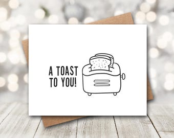A Toast To You | Funny Congratulations Card | New Job Card | Retirement Card | New Home Card | Graduation Card | Funny Coworker Card