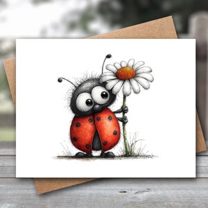 Ladybug Notecards | Ladybug Note Cards | Ladybug Thank You Cards | Bug Card | Funny Bug Card | Thank You Cards | Watercolor Set