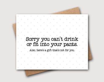 Funny New Baby Card: Sorry You Can't Drink