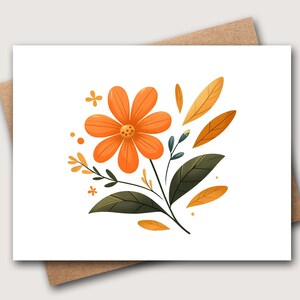 Floral Note Cards | Flower Note Cards | Botanical Note Cards | Nature Note Cards | Plant Note Cards | Orange Flower | Floral Stationary