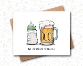 Première carte de fête des pères | carte de bébé | Carte drôle de fête des pères | Cadeau fête des pères | carte pour papa | Carte drôle de papa | Bonne fête des pères