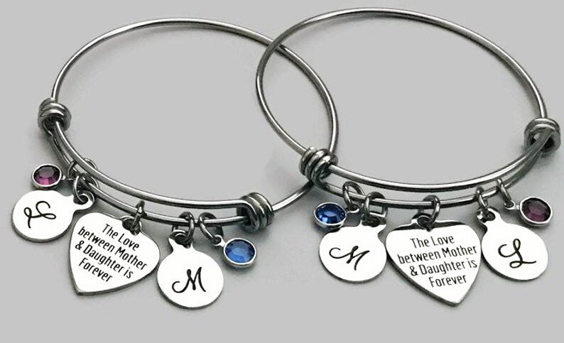 Mother Charm Bracelet Stainless Steel Mother Daughter Charm Bracelet Set Daughter Charm Bracelet Mother Daughter Jewelry