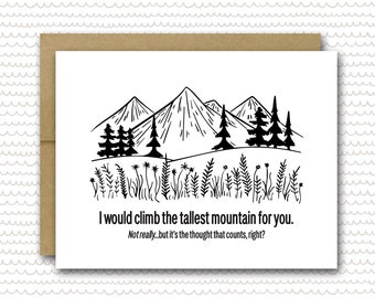 Funny Card For Friend | Friend Card | Funny Friend Card | Funny Anniversary | Friendship Card | Mountain Card | Adventure | Girlfriend Card