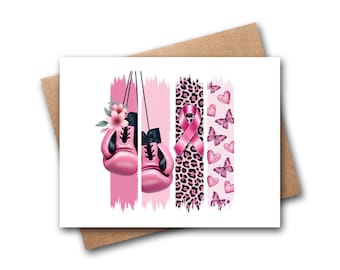 Breast Cancer Awareness Card | Breast Cancer | Cancer Survivor | Pink Ribbon | Encouragement Card | Get Well Card | Support Card | Fight