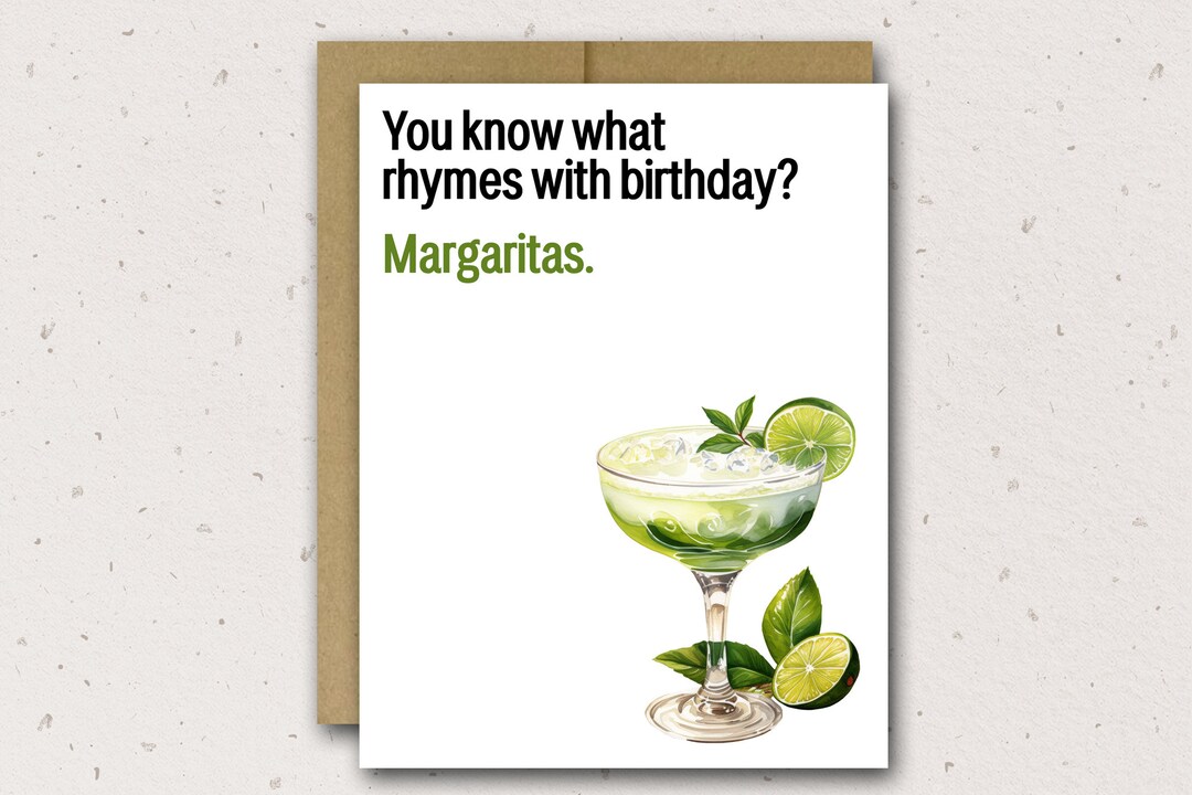 Funny Birthday Card | You Know What Rhymes With Birthday Card | Wine ...