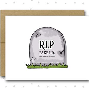 Funny 21st Birthday Card | Rip Fake Id Card | 21st Birthday Card | Funny Birthday Cards | Welcome To Adulthood | Funny 21st Birthday Gift