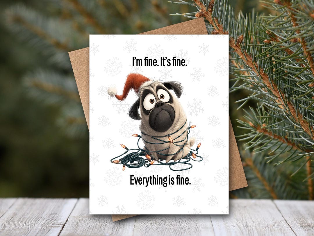 Funny Dog Christmas Card | Funny Dog Card | Christmas Lights ...