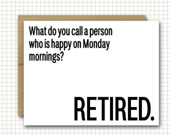 Happy Retirement Card | Good Luck | Retirement Card | Funny Retirement Card |  Funny Work Card | Boss Card | Funny Coworker Card
