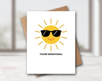 Sunshine Card | Funny Thank You Card | Funny Thank You Pun | Sun Card | Food Pun Cards | Funny Sunsatinal Card | Sending You Sunshine Card