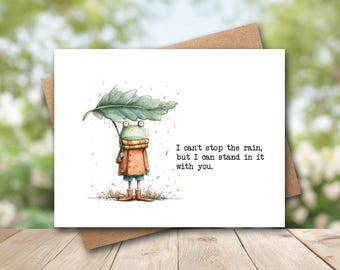 Support Card For Friend | Inspirational Card | Inspirational Quote Card | Positive Quotes Card | Encouragement Cards | I Can't Stop The Rain