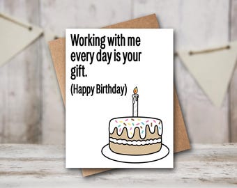 Coworker Birthday Card | Funny Coworker Birthday Card | Boss Birthday Card | Funny Boss Birthday Card | Funy Coworker Card | Funny Boss Card