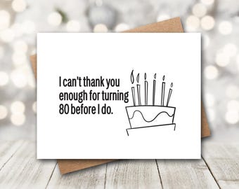 80th Birthday Card | Funny 80th Birthday Card | 80th Birthday Card | Happy 80th Card | Funny Birthday Card | Cake Birthday Card