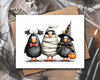 Funny Halloween Bird Card: Chick or Treat Greeting