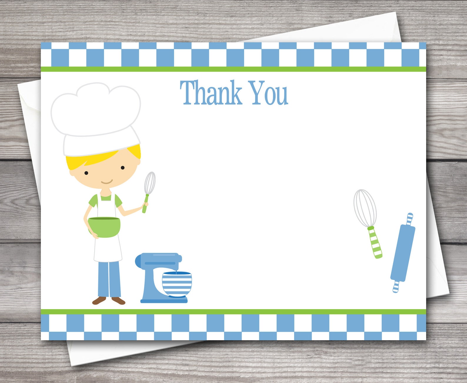 PRINTABLE Chef Party Thank You Cards Cooking Party | Etsy